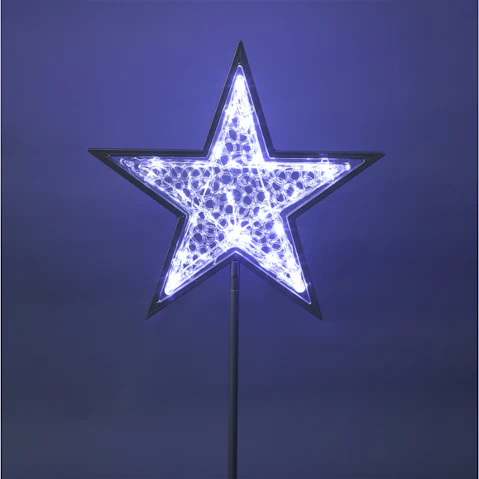 Lexi Lighting 2D Standing Mesh Star with Twinkle LED - White