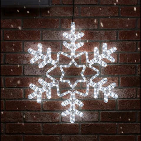 Lexi Lighting 60cm Snowflake Rope Light Silhouette - White