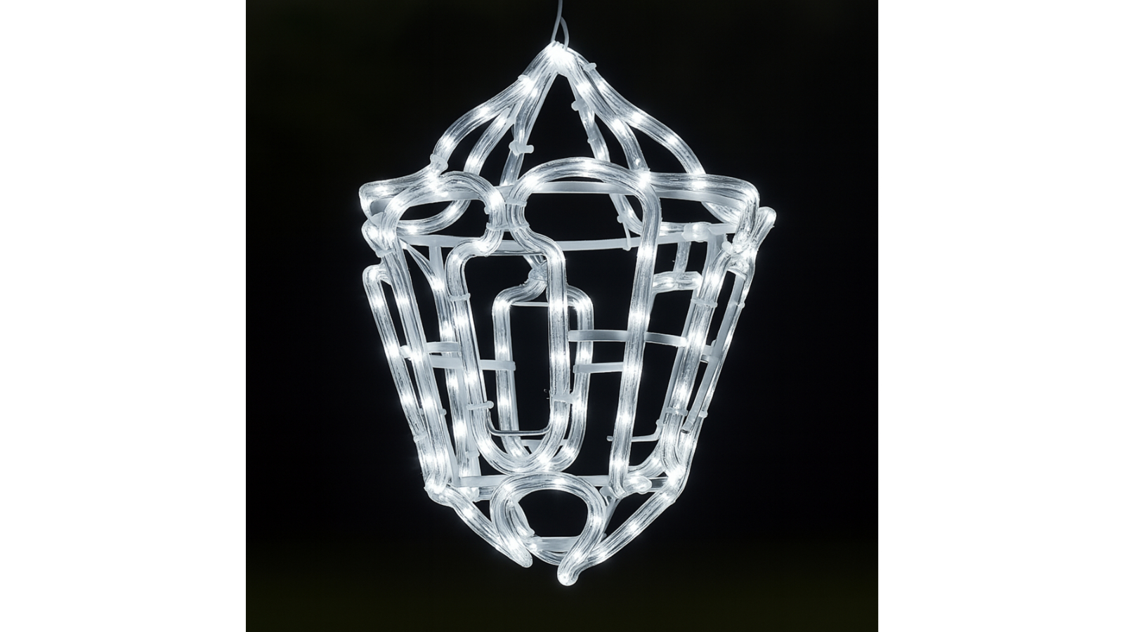 Lexi Lighting 3D Christmas Hanging Lantern Rope Light Silhouette