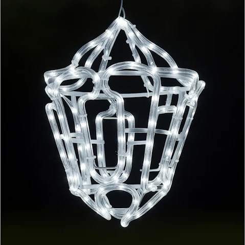 Lexi Lighting 3D Christmas Hanging Lantern Rope Light Silhouette