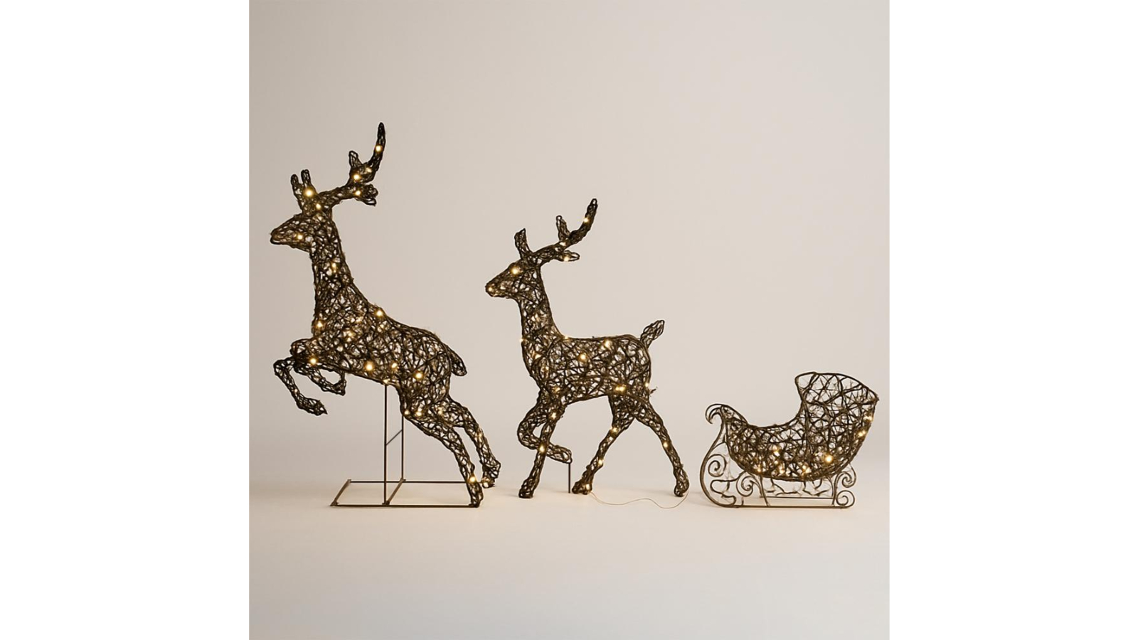 Lexi Lighting LED Reindeer Sleigh Duo
