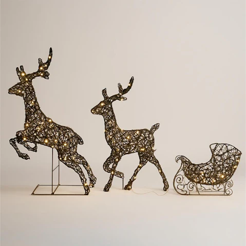 Lexi Lighting LED Reindeer Sleigh Duo