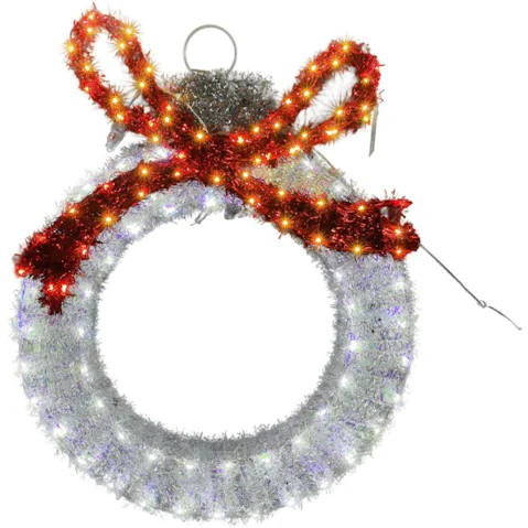 Lexi Lighting 50cm LED Tinsel Balloon with Red Bow