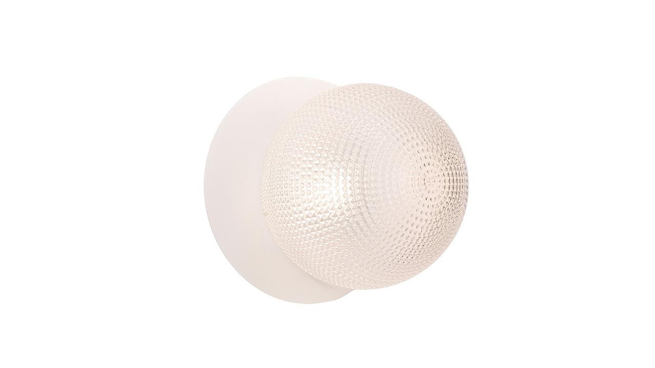 Lexi Lighting Odessa Diamond Cut Glass Warm White LED Wall Light with White Base - Small