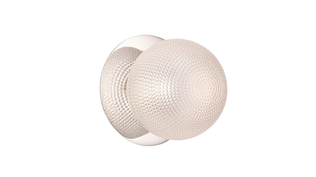 Lexi Lighting Odessa Diamond Cut Glass Warm White LED Wall Light with Chrome Base - Small