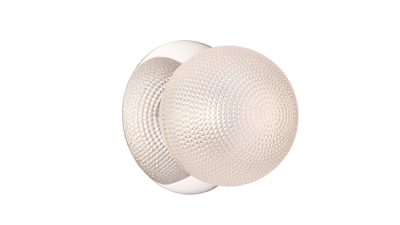 Lexi Lighting Odessa Diamond Cut Glass Warm White LED Wall Light with Chrome Base - Large