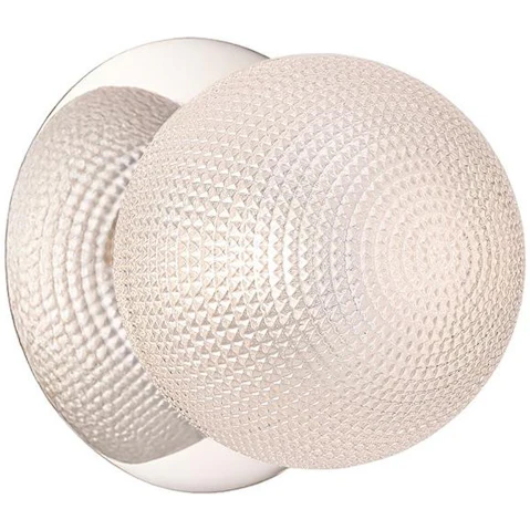Lexi Lighting Odessa Diamond Cut Glass Warm White LED Wall Light with Chrome Base - Large
