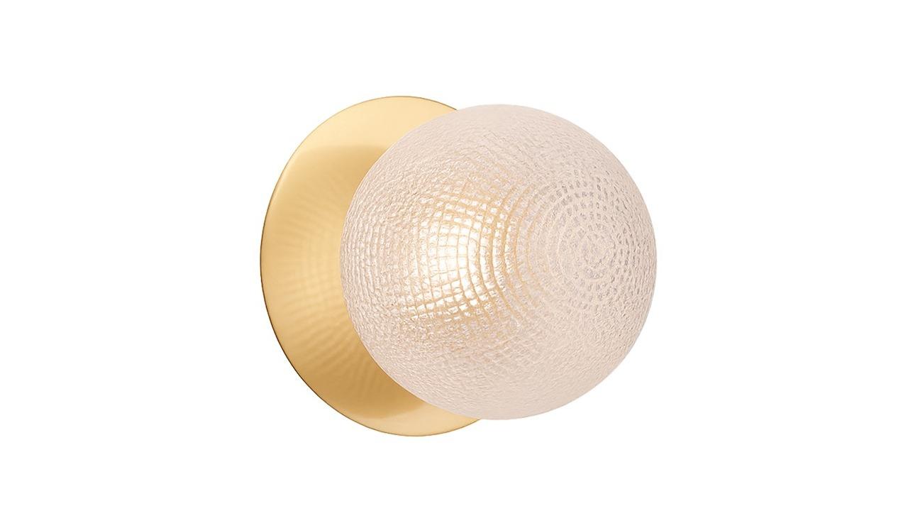 Lexi Lighting Odessa Diamond Cut Glass Warm White LED Wall Light with Brass Base - Large