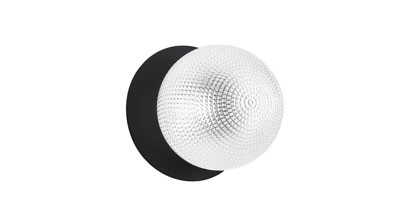 Lexi Lighting Odessa Diamond Cut Glass White LED Wall Light with Black Base - Small