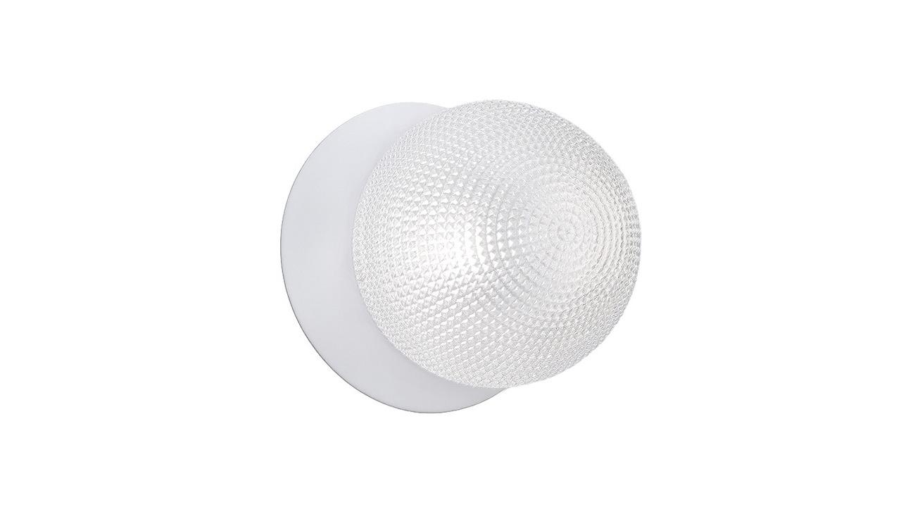 Lexi Lighting Odessa Diamond Cut Glass White LED Wall Light with White Base - Small