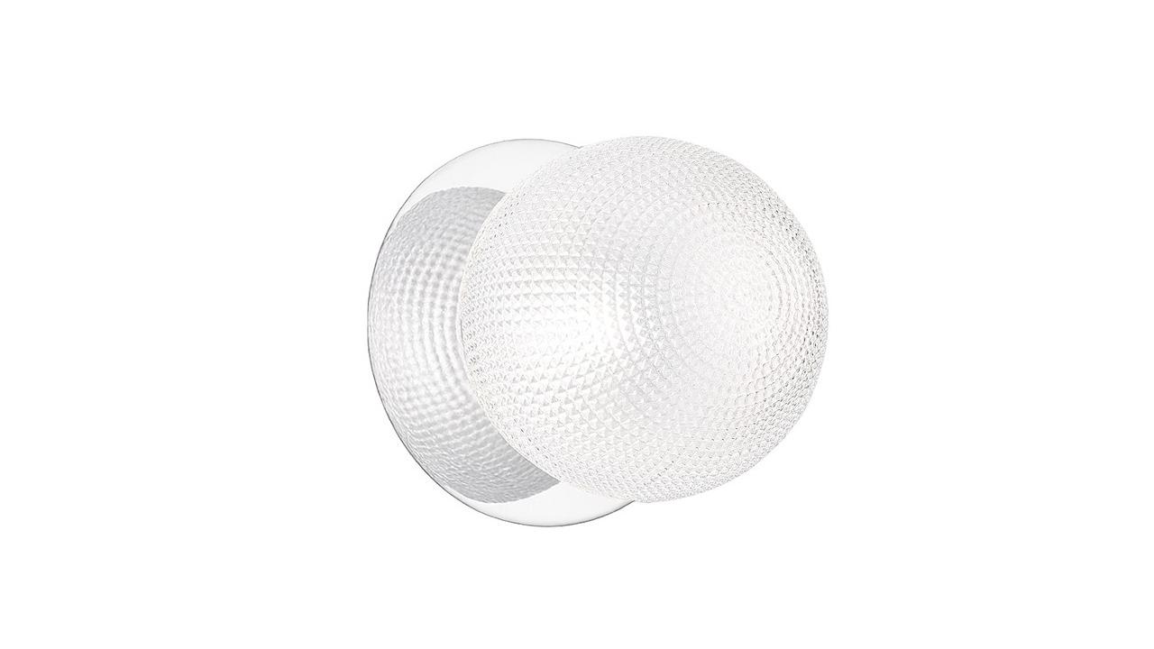 Lexi Lighting Odessa Diamond Cut Glass White LED Wall Light with Chrome Base - Small