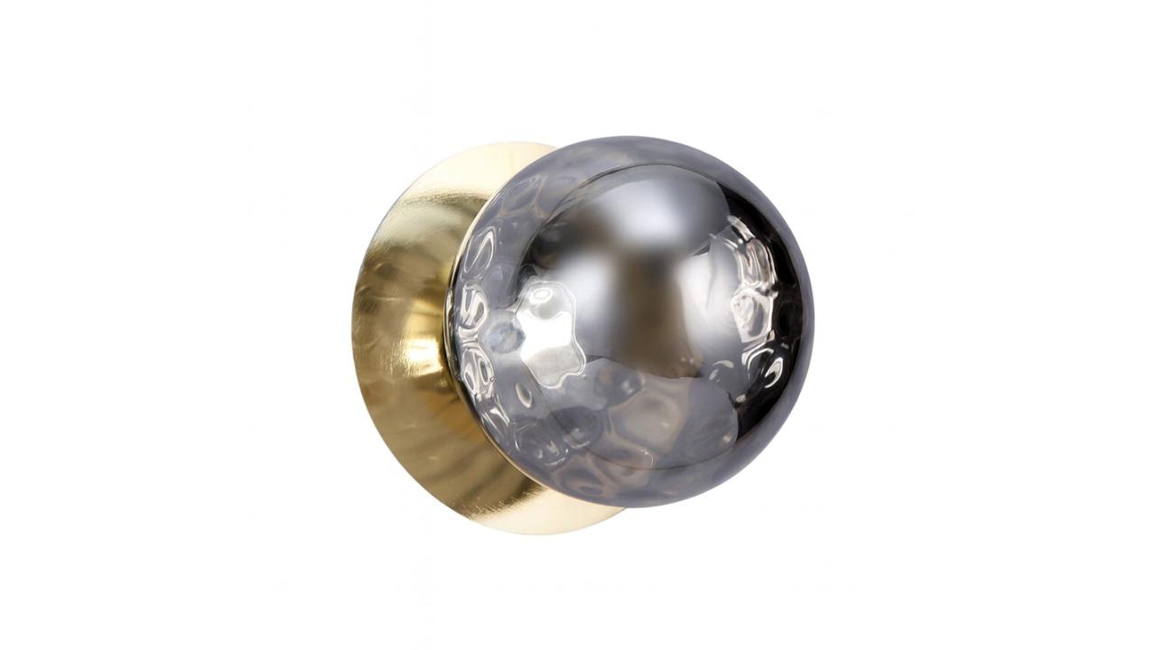 Odessa Molten Ripple Glass White LED Wall Light with Gold Base - Small
