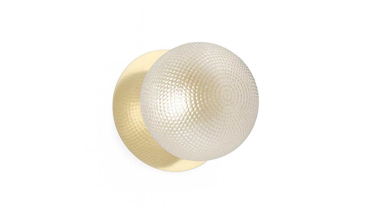 Odessa Diamond Cut Glass White LED Wall Light with Gold Base - Small