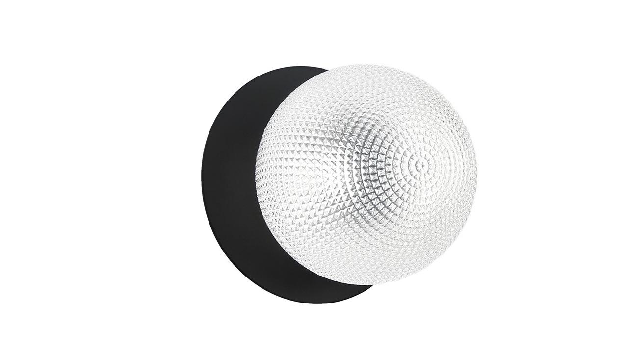 Lexi Lighting Odessa Diamond Cut Glass White LED Wall Light with Black Base - Large
