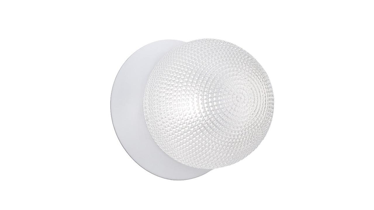 Lexi Lighting Odessa Diamond Cut Glass White LED Wall Light with White Base - Large