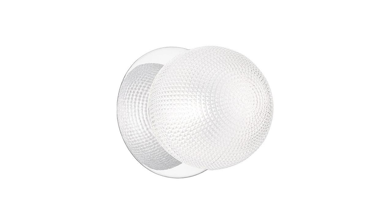 Lexi Lighting Odessa Diamond Cut Glass White LED Wall Light with Chrome Base - Large