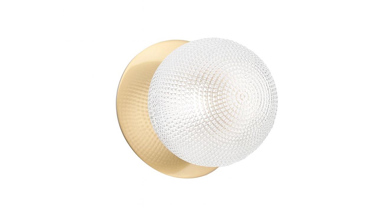 Lexi Lighting Odessa Diamond Cut Glass White LED Wall Light with Brass Base - Large