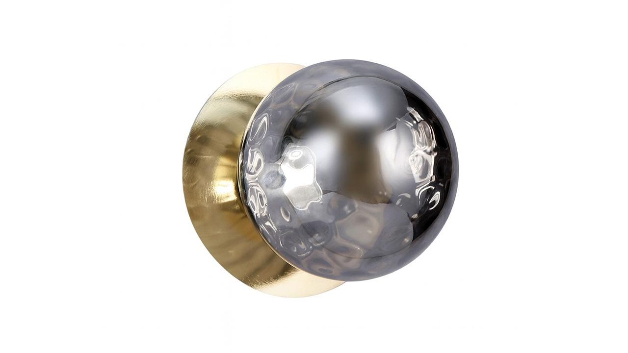 Lexi Lighting Odessa Molten Ripple Glass White LED Wall Light with Gold Base - Large