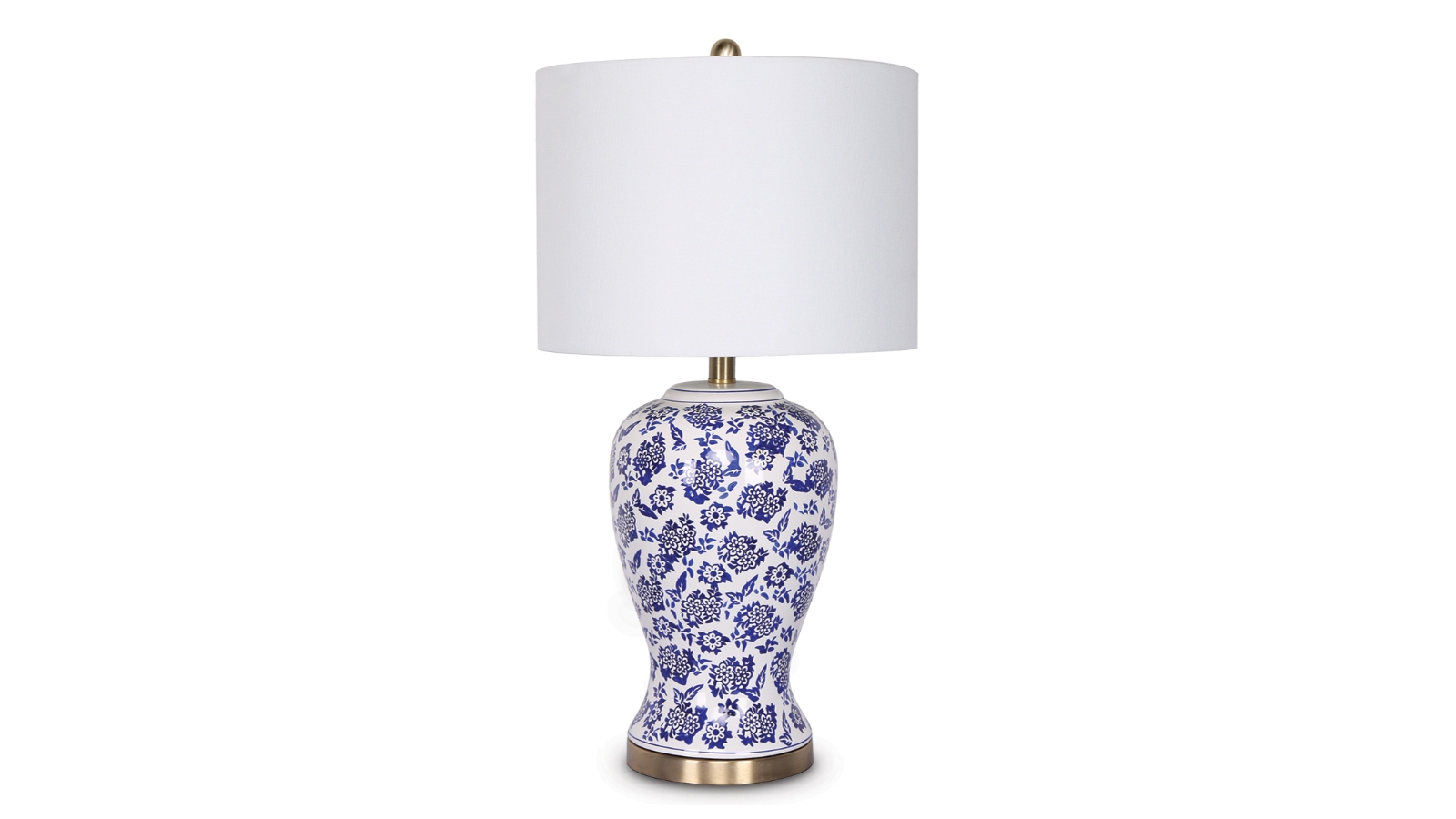 Sarantino Table Lamp with Ceramic Base Drum Shade