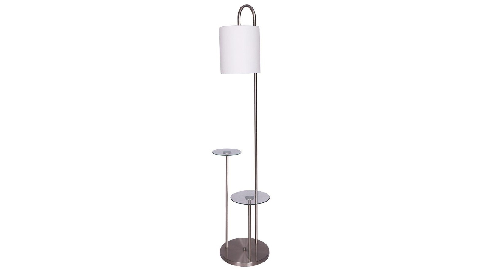 Sarantino Metal Floor Lamp with Glass Shelves