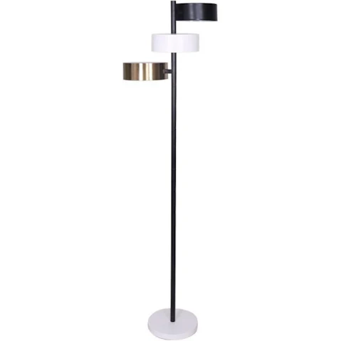 Sarantino Metal Floor Lamp 3 Swirl Shade