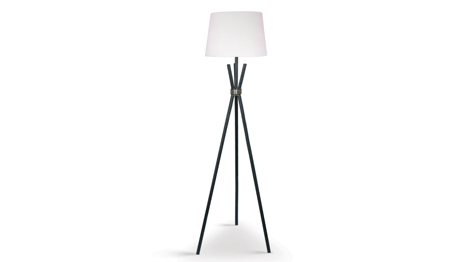 Sarantino Tripod Floor Lamp in Metal & Antique Brass