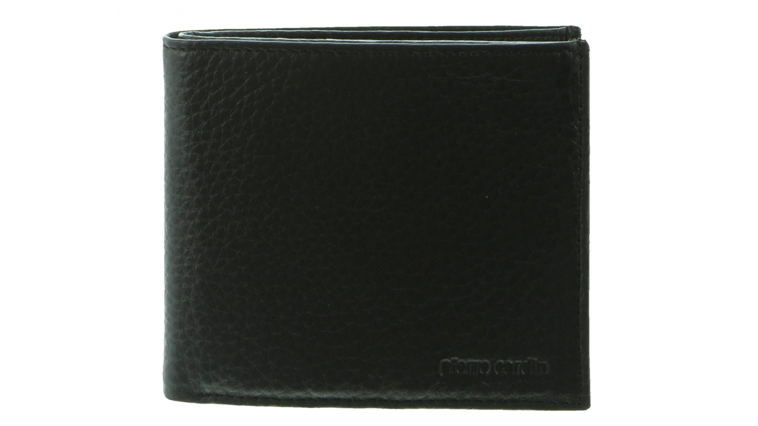 Italian Leather Mens Tri-fold Wallet - Black