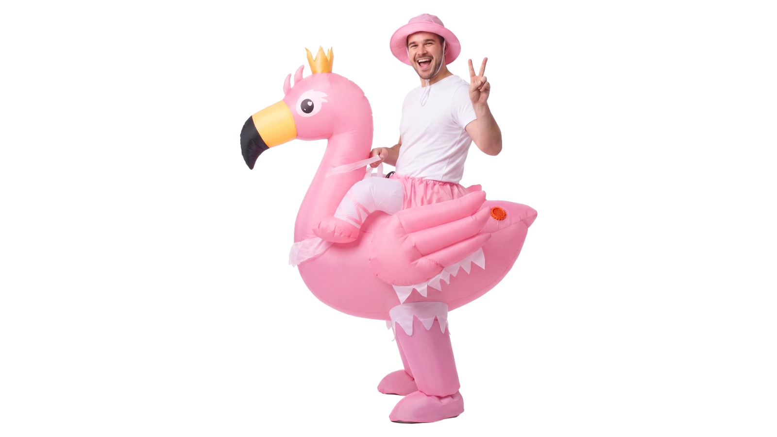 Inflatable One Size Pink Costume Ride On Flamingo Adult Party Suit