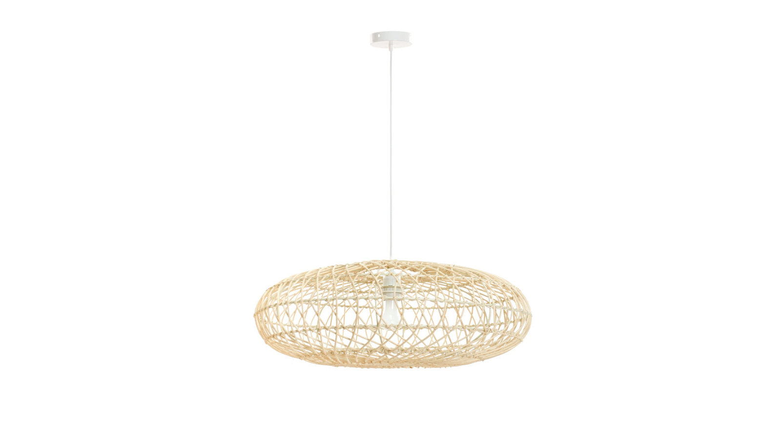 Luminea Lona Natural Spheroid Bamboo Rattan Hanging Pendant Light - Small 