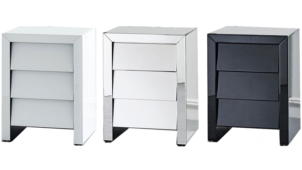 Louvre 3Drawer Bedside Table Harvey Norman