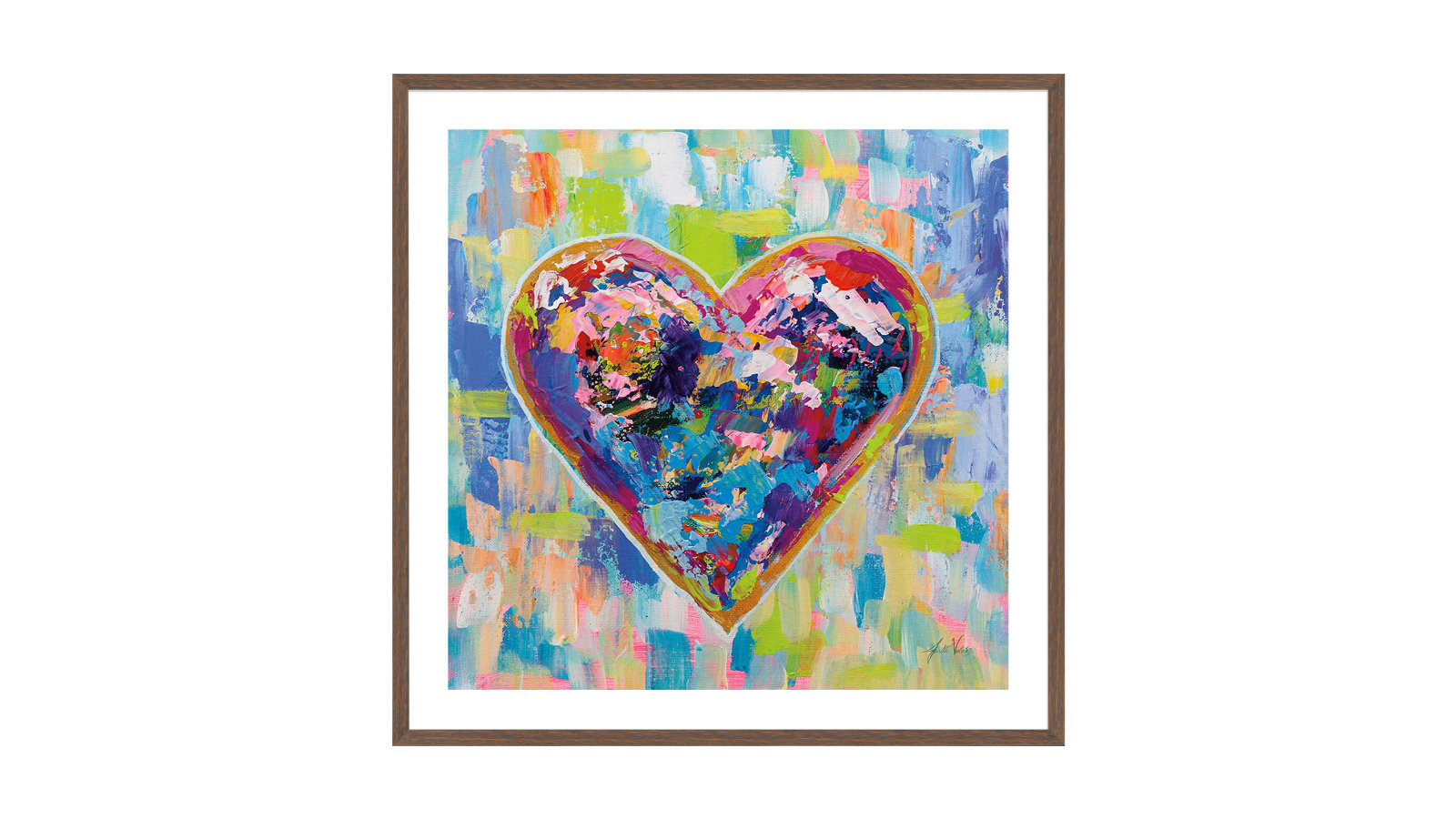 La Grolla Love After Heartbreak V2 Walnut Frame Wall Art - 74 x