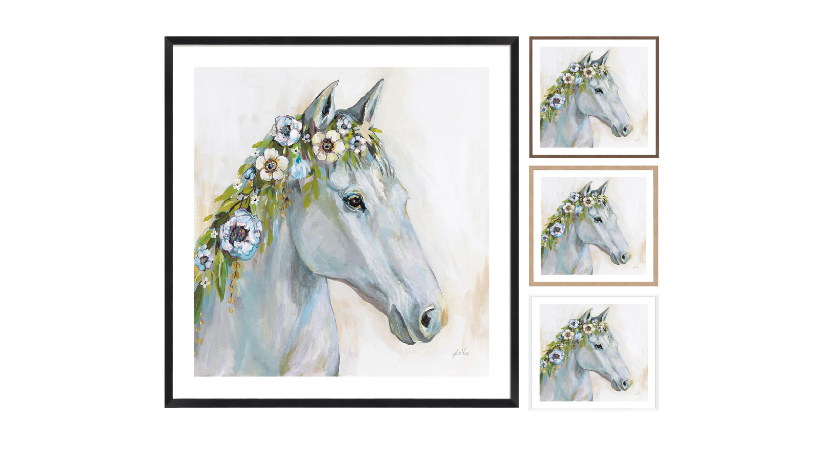 La Grolla Lovely I Blue Flowers Frame Wall Art