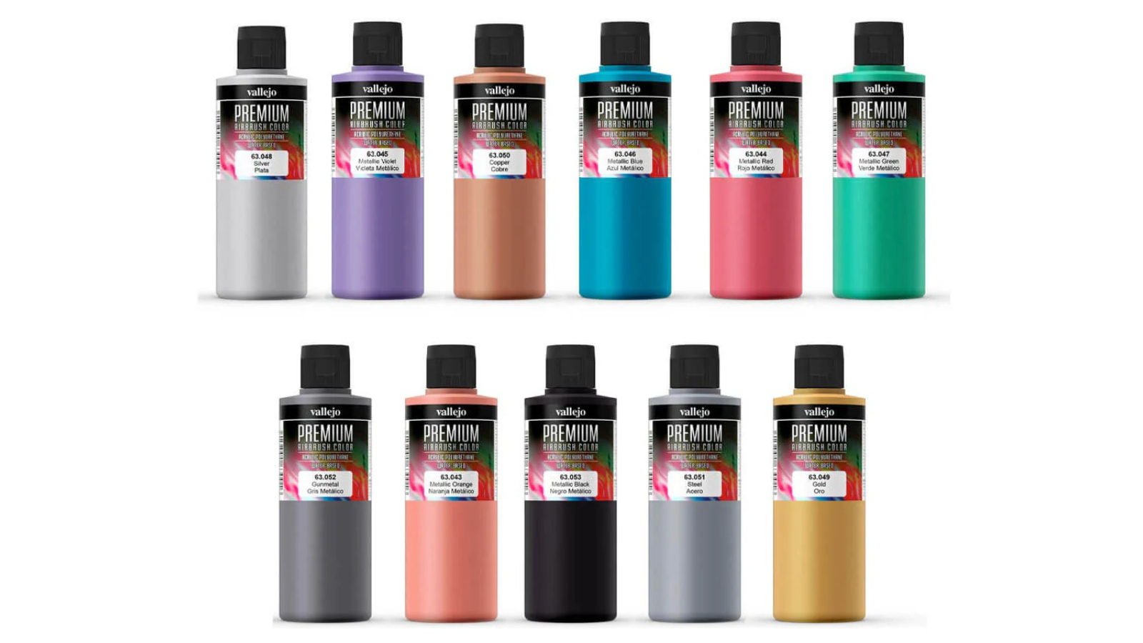 Vallejo 200ml Premium Pearl and Metallics Colour Paint