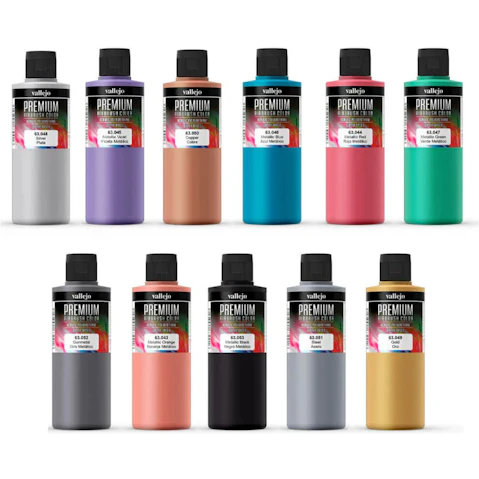 Vallejo 200ml Premium Pearl and Metallics Colour Paint