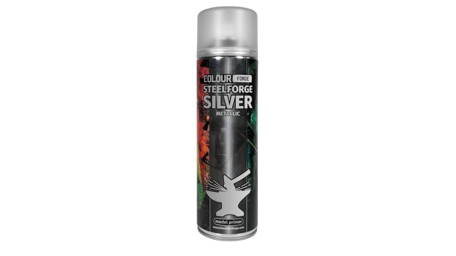 Colour Forge 500ml Aerosol Spray Primer - Steelforge Silver