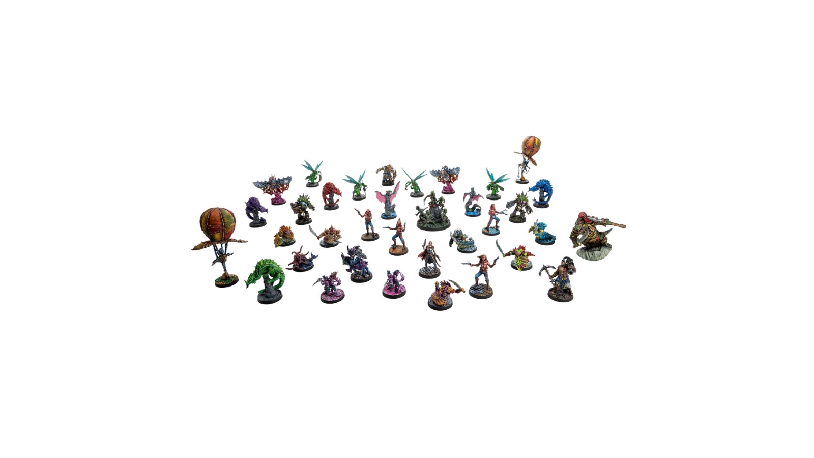 Dungeons & Lasers Miniatures Raiders and Beast of Scareguard Archipelago