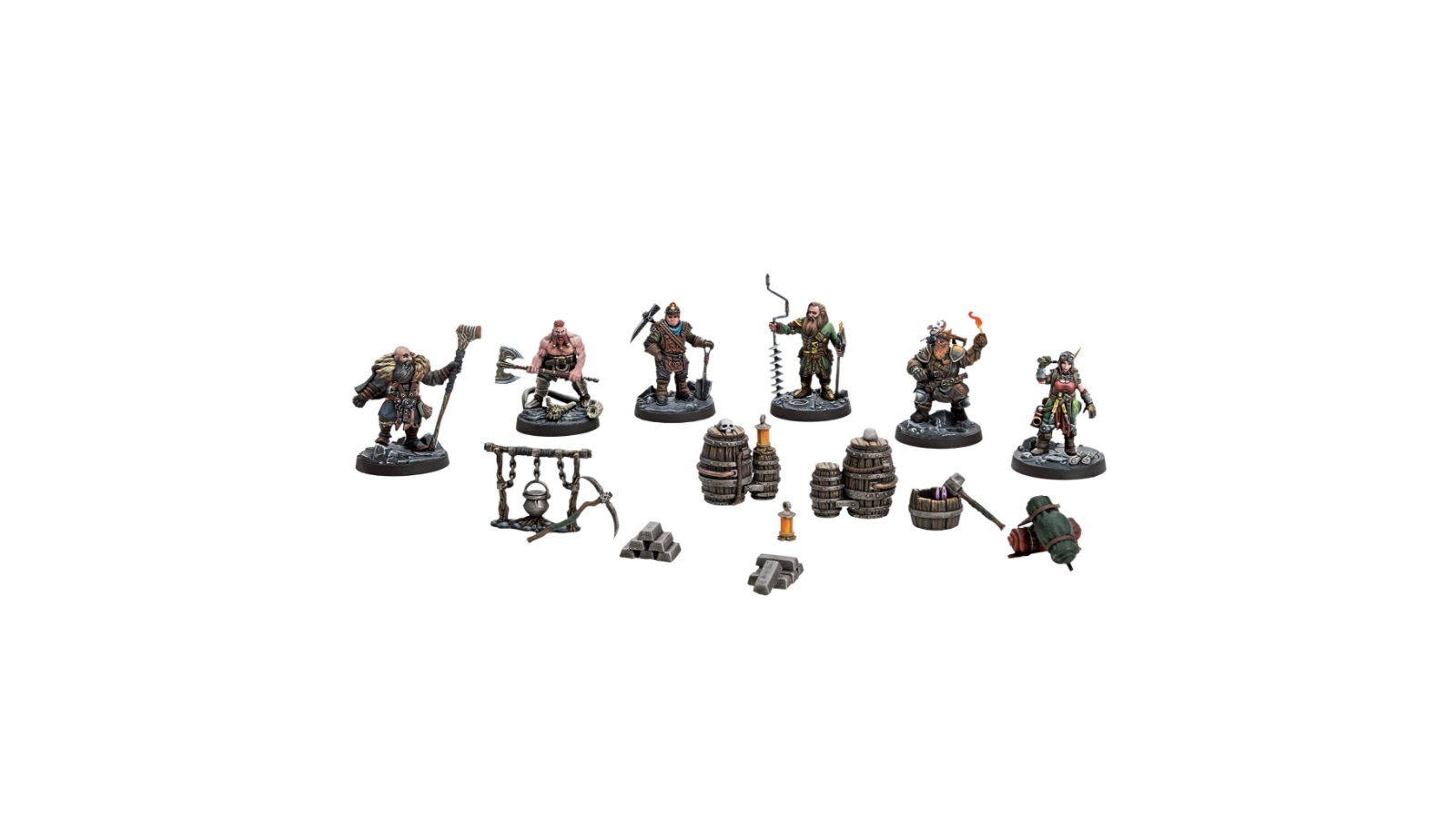 Dungeons & Lasers Miniatures Dwarven Miners
