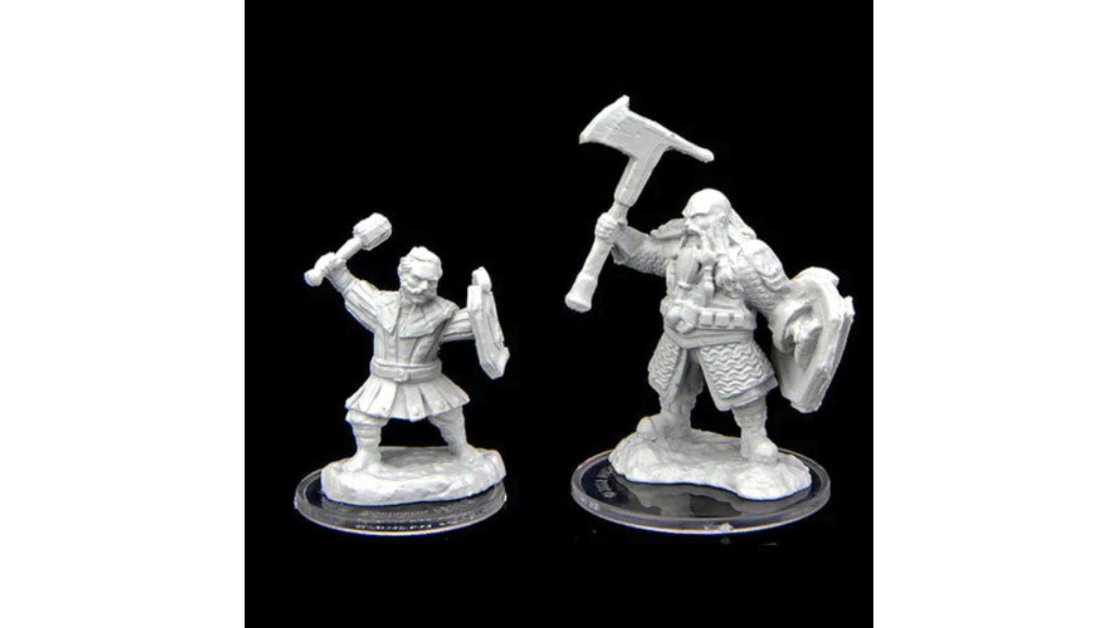 Critical Role Unpainted Minis Kymal Militia Brawler and Jorenn Holy Axeman