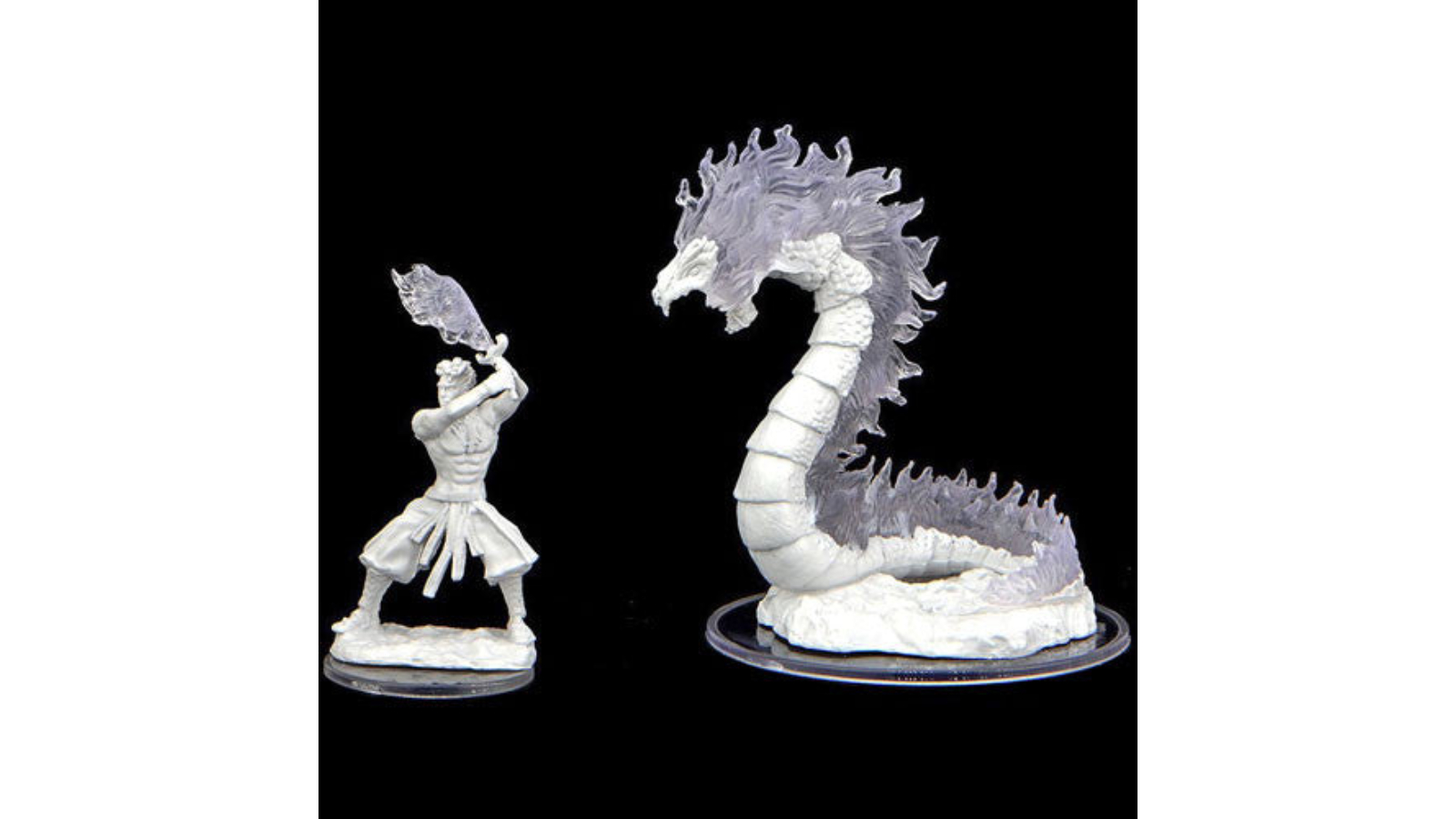Critical Role Unpainted Minis Ashari Firetamer and Inferno Serpent