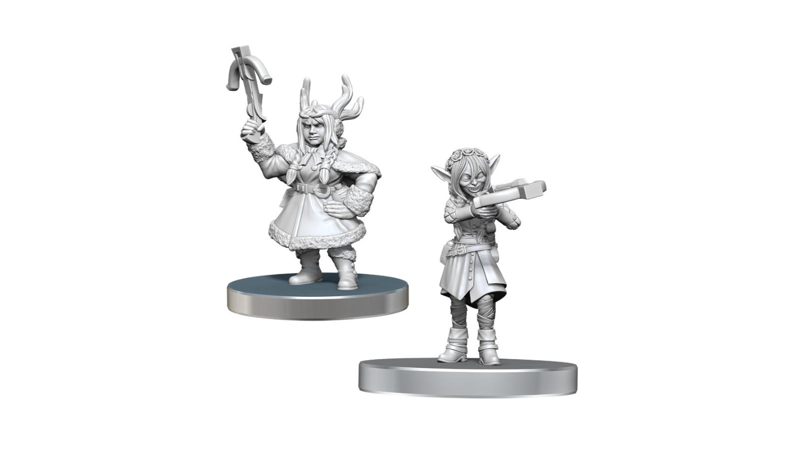 Critical Role Unpainted Miniatures Veth Brenatto and Nott the Brave