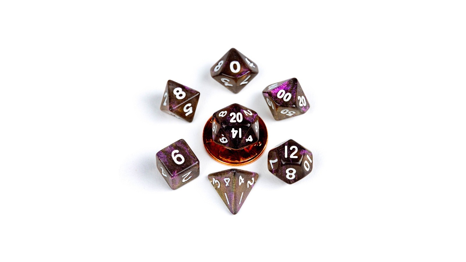 Fanroll Stardust Supervolcano 1cm Mini Polyhedral Dice Set