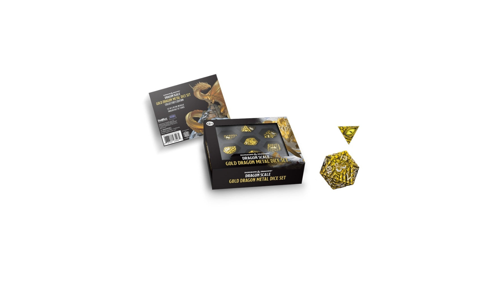 Fanroll Dungeons and Dragons Scale Metal Dice Set - Gold