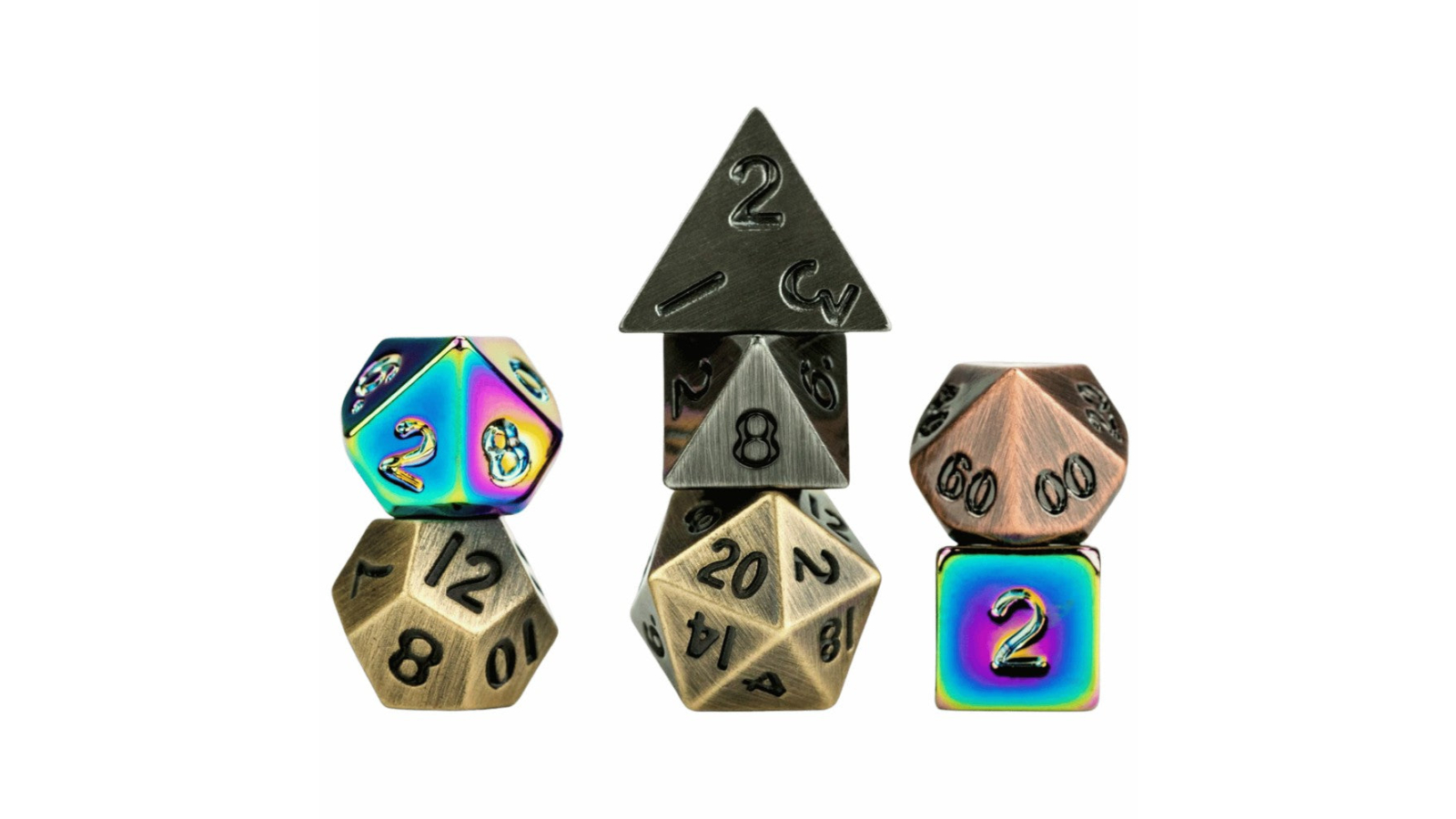 Fanroll Mystery Misfit Mini Metal Polyhedral Dice Set