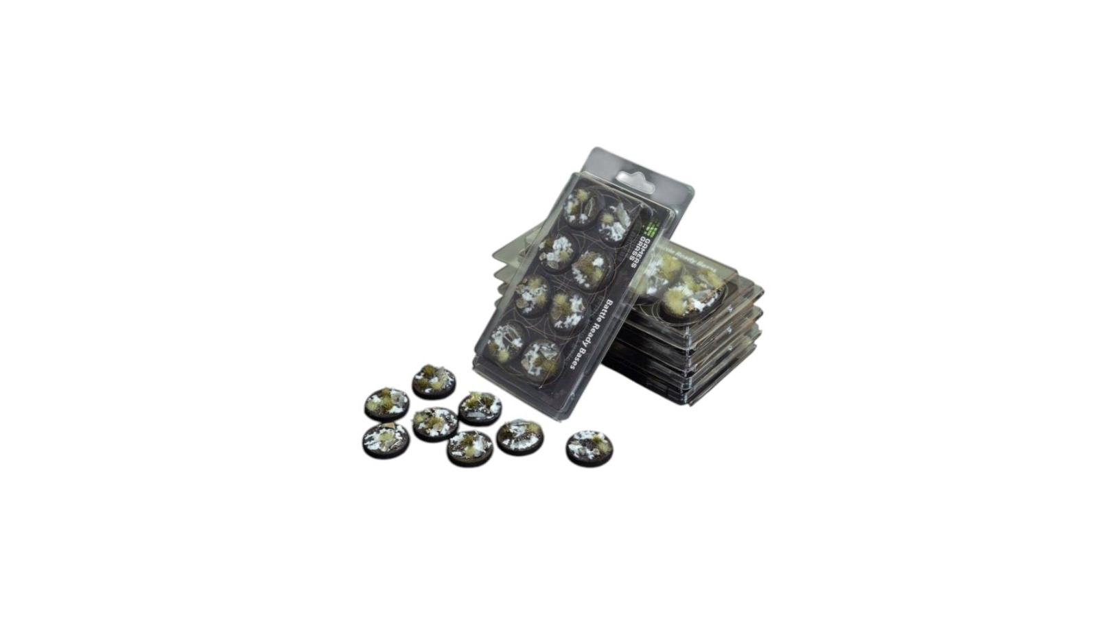 Gamers Grass 8 Piece Round Battle Ready Bases Winter - 3.2cm