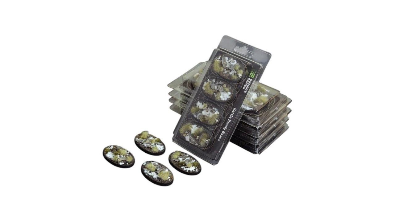 Gamers Grass 4 Piece Oval Battle Ready Bases Winter - 6cm