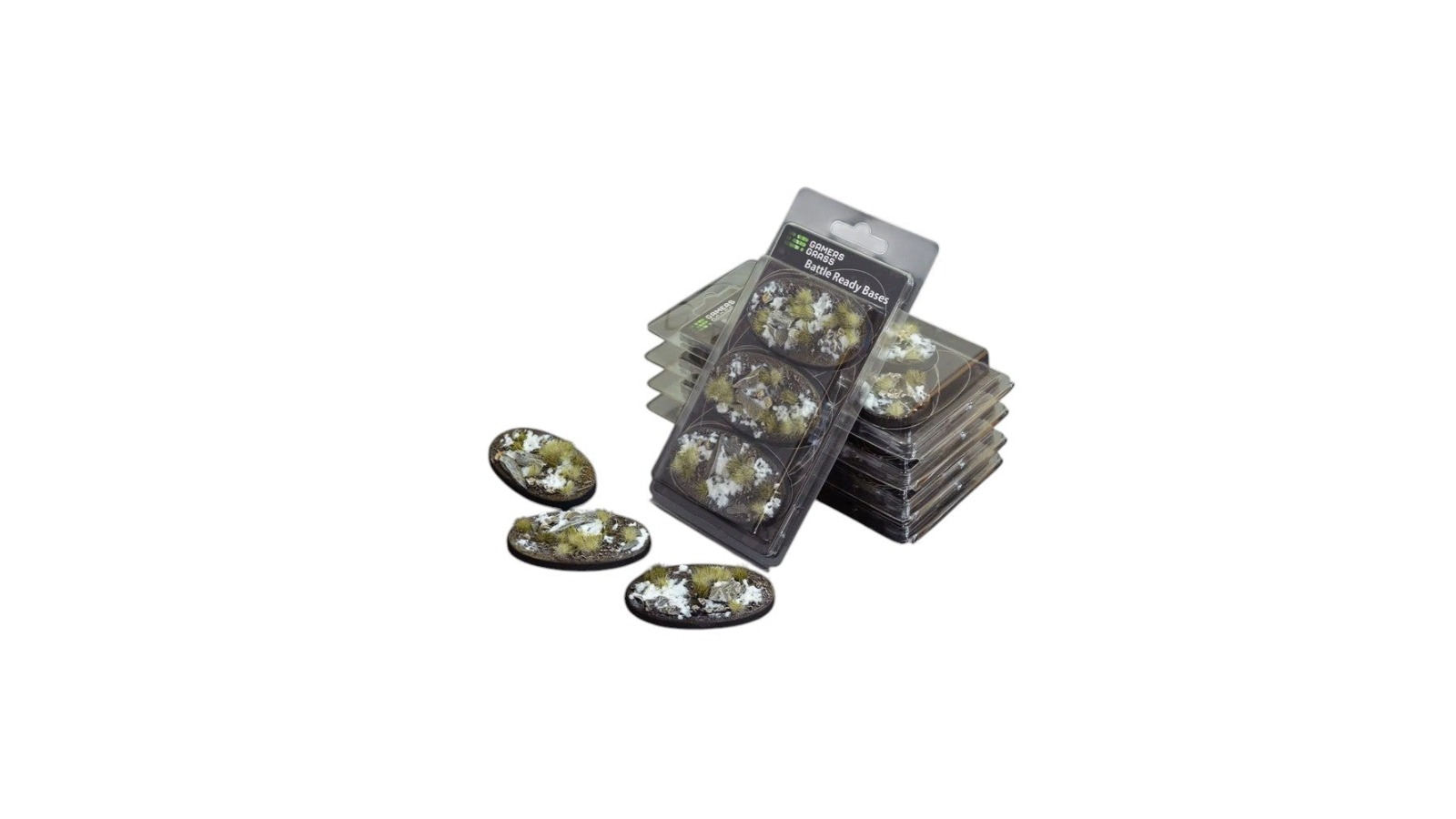 Gamers Grass 3 Piece Oval Battle Ready Bases Winter - 7.5cm