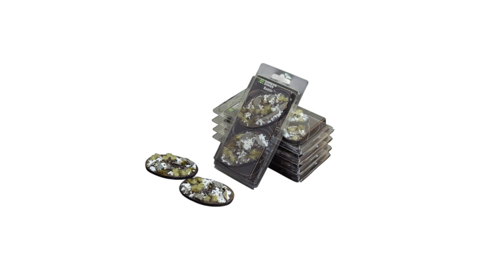Gamers Grass 2 Piece Oval Battle Ready Bases Winter - 9cm