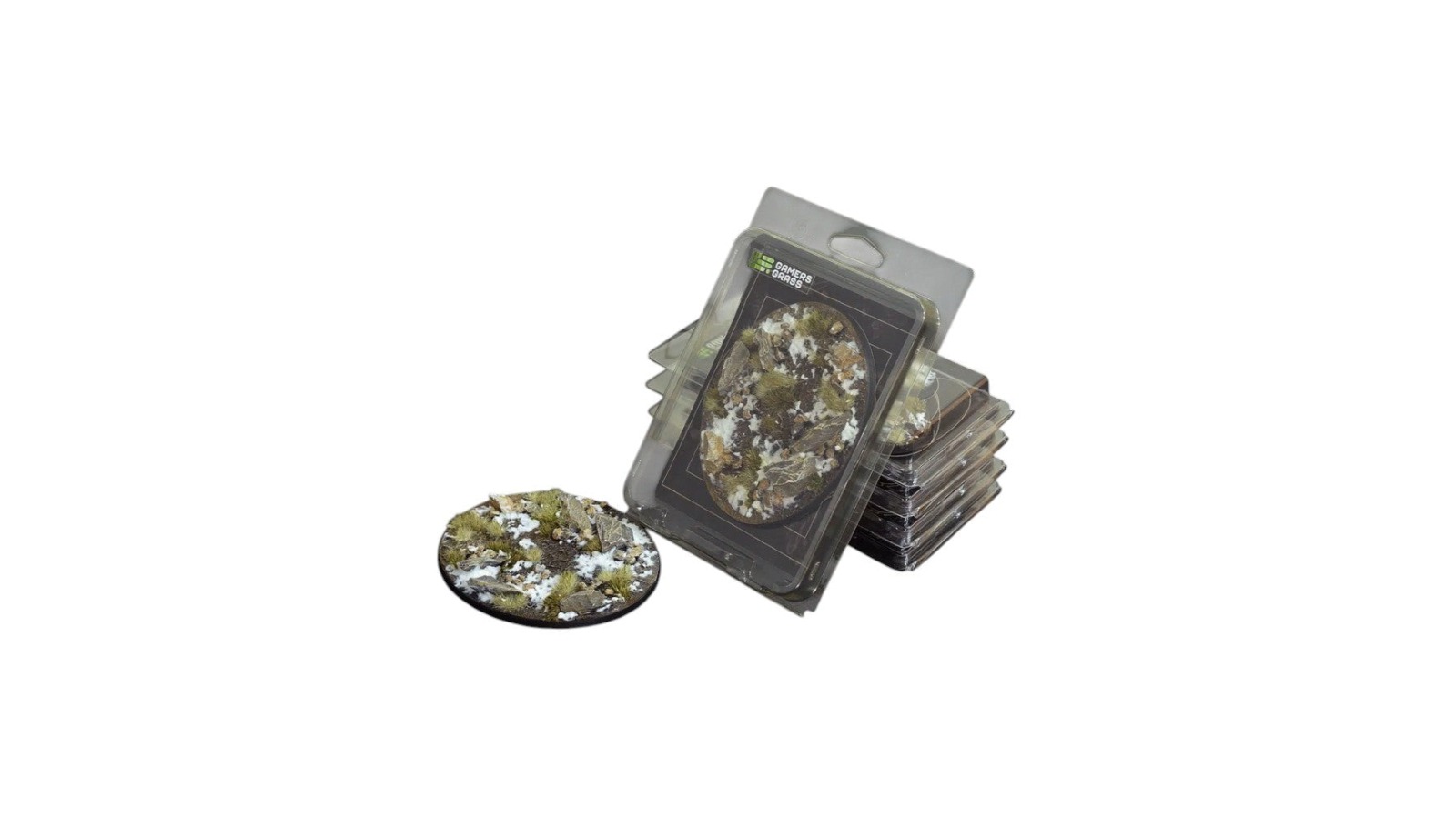 Gamers Grass Oval Battle Ready Bases Winter - 12cm