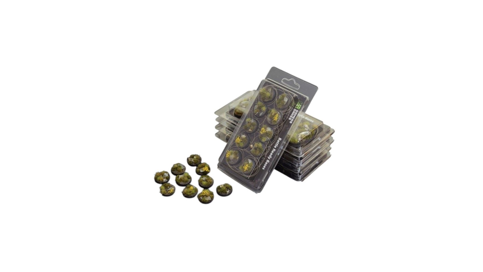 Gamers Grass 10 Piece Round Battle Ready Bases Highland - 2.5cm