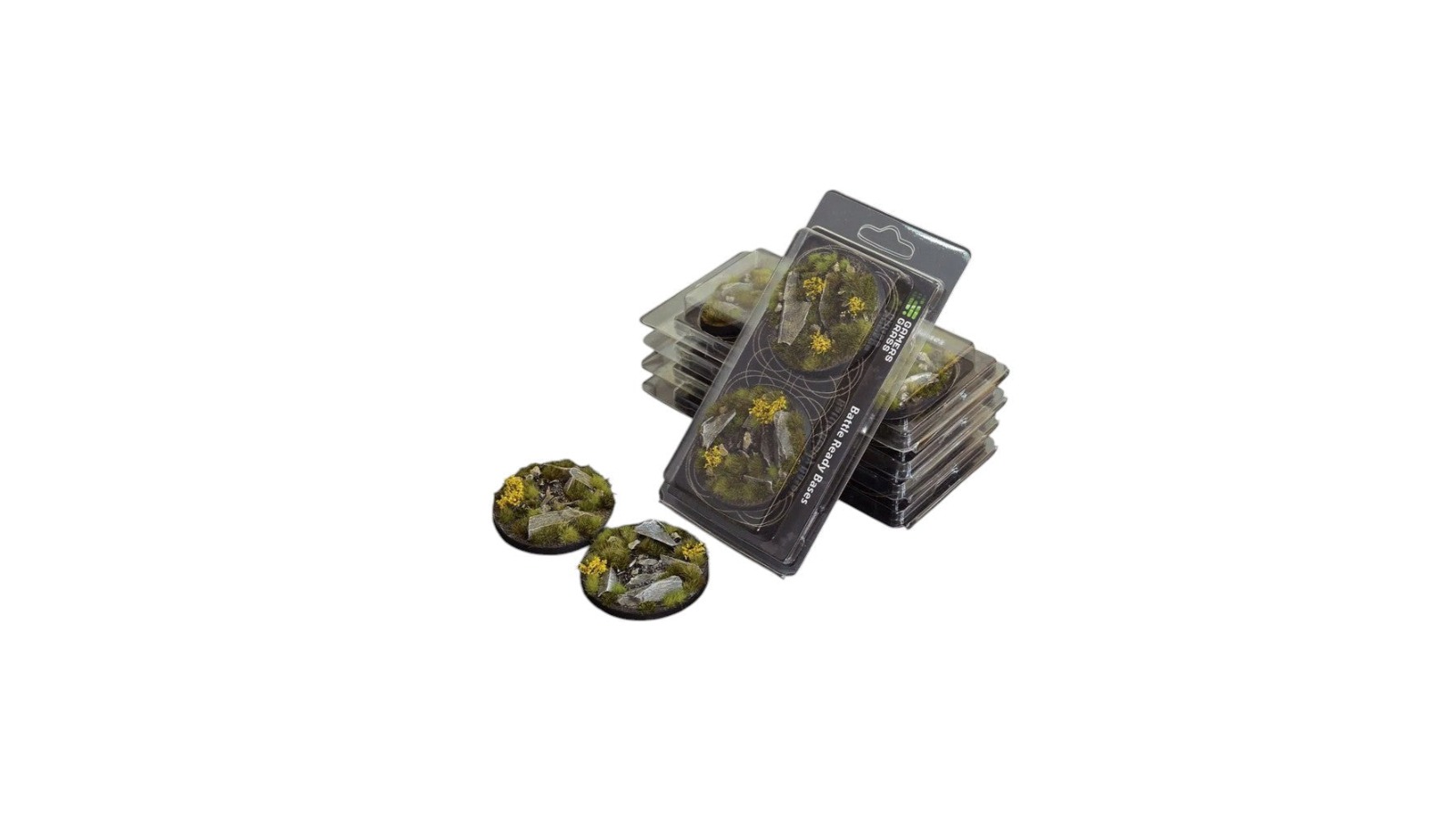 Gamers Grass 2 Piece Round Battle Ready Bases Highland - 6cm